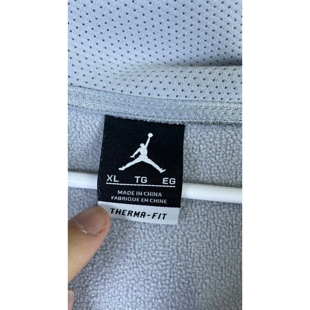 Jordan Full Zip Hoodie Mens XL Grey Excellent Therma-FIT Jumpman Activewear